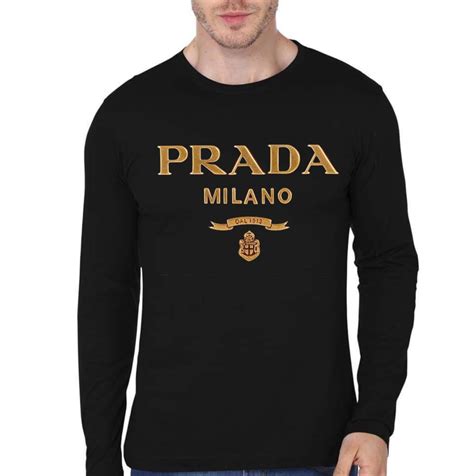 prada milano black t shirt|prada dress shirt long sleeve.